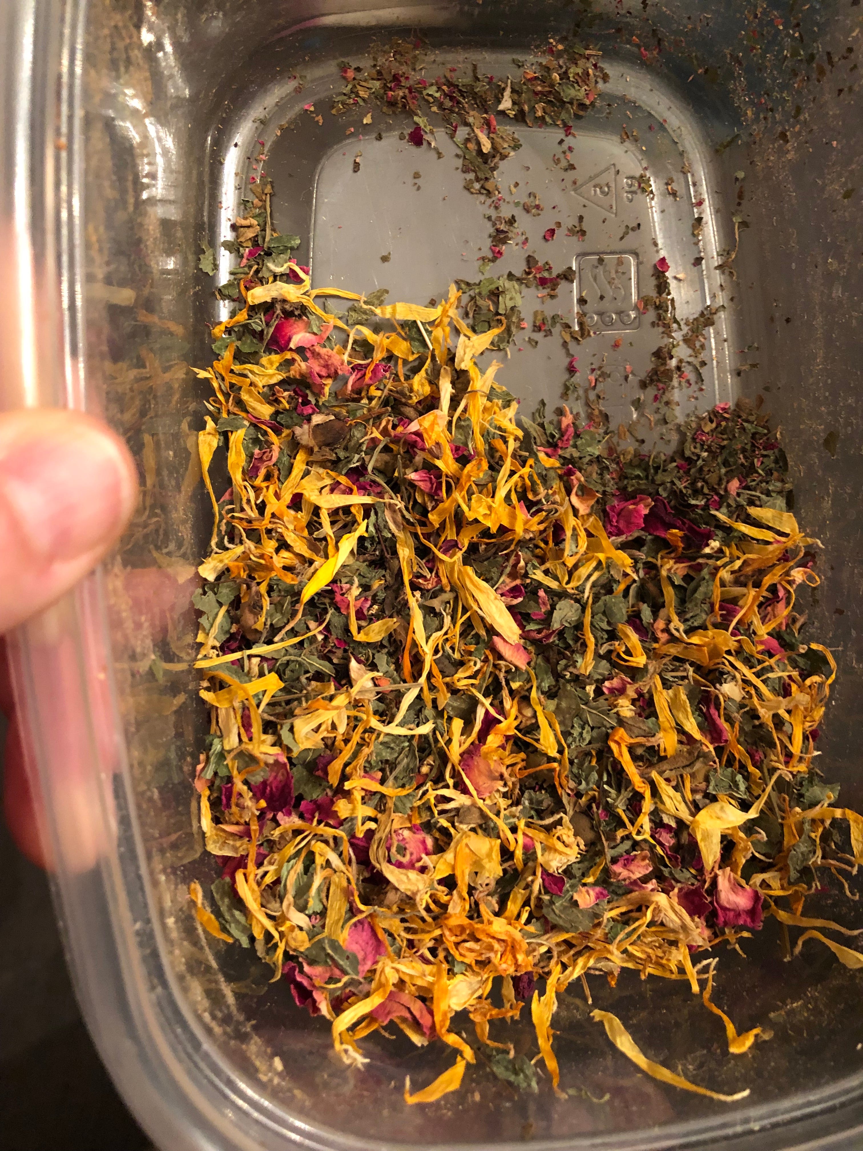 a beautiful mélange of colorful herbs