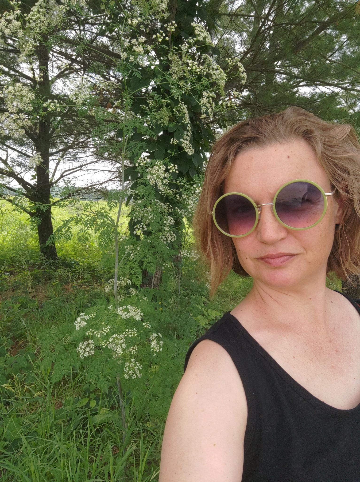 Me next to a Poison Hemlock plant