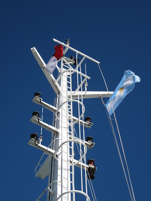Beagle Channel Pilot on board and Argentinian Flags Flying