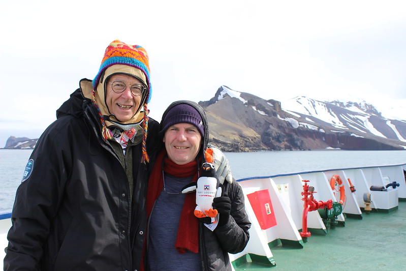 Dr Karl, Lockie & Me at Deception Island, Antarctica