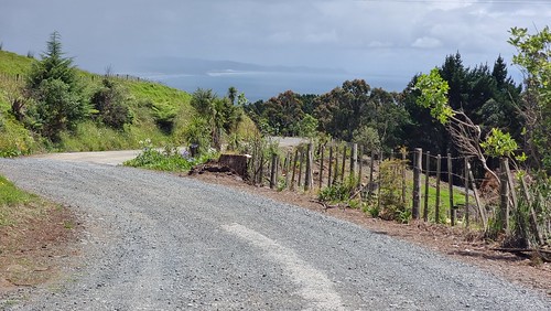 Pakiri Hill View, rain chasing us