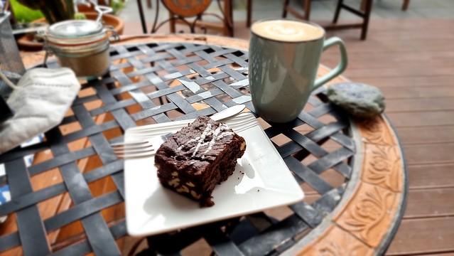 Waitaki Braids brownie and coffee to finish