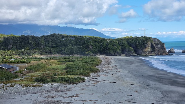 Punakaiki, view to my home (top left)