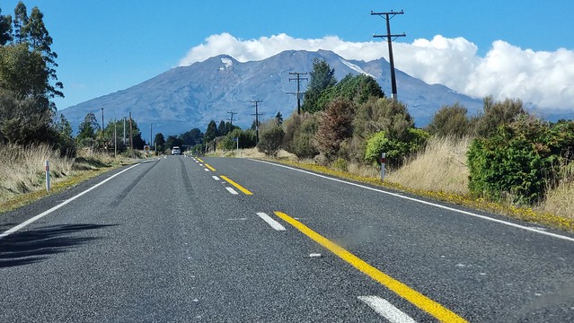 Mt Ruapehu with cloud sneaking up