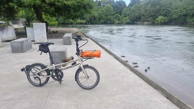 Tern BYB folding bike and Aeroe Bag on Tern Rack