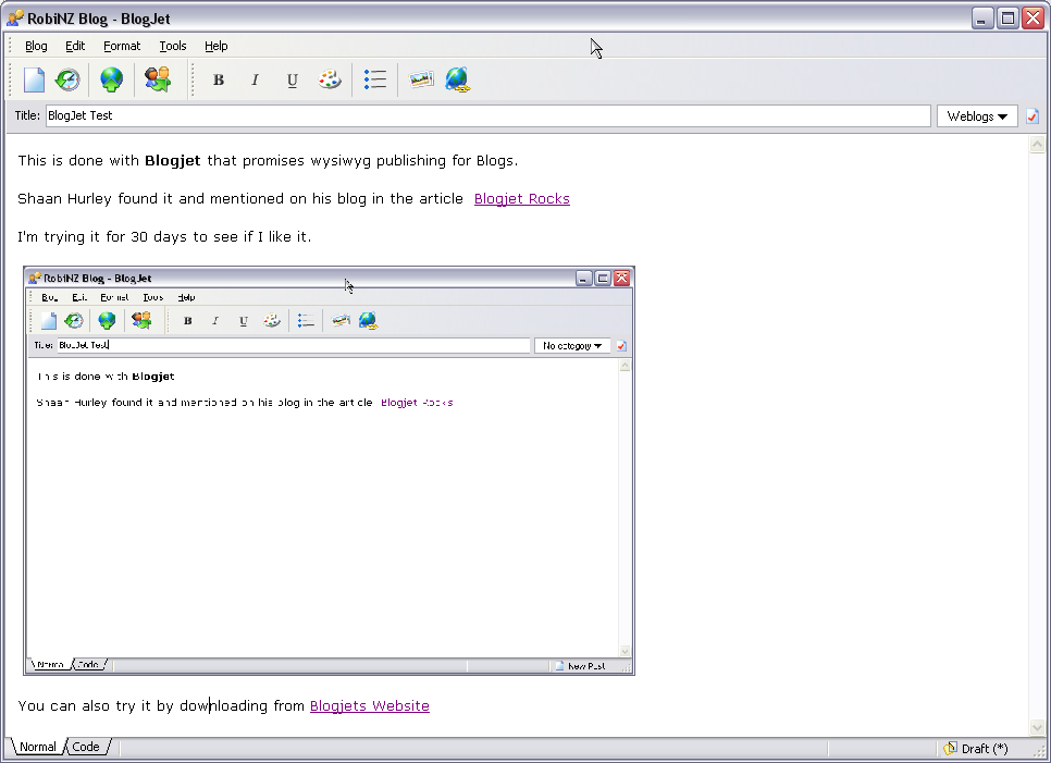 Blogjet window