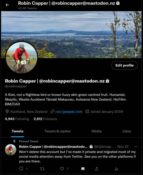 My Twitter Account with @Mastodon in username My Twitter Account with @Mastodon in username