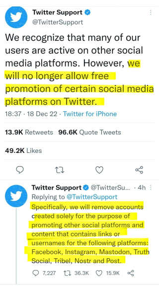 Twitter Support ban announcement earlier today Twitter Support ban announcement earlier today