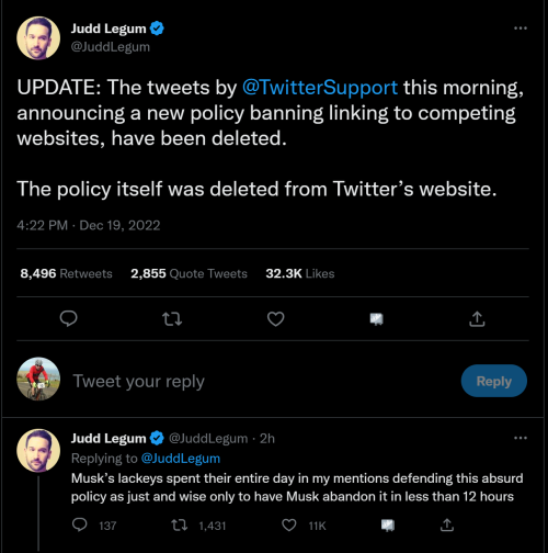 Twitter deleted tweets and policy