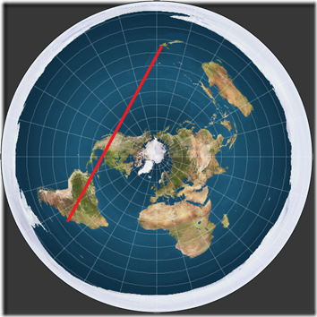 Flat Earth Flight Path Direct