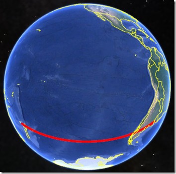 Globe Flight Path Direct Rotated