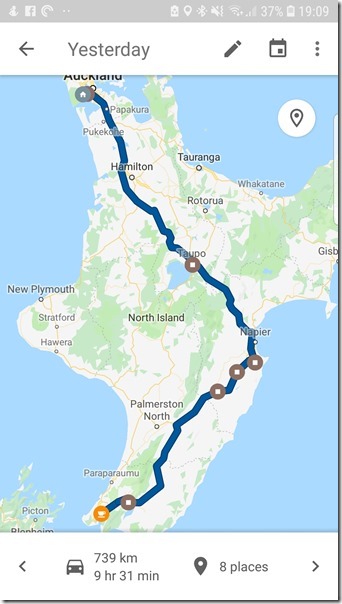 Route Home via Napier