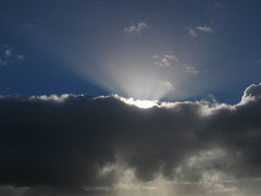 The sun is bursting through