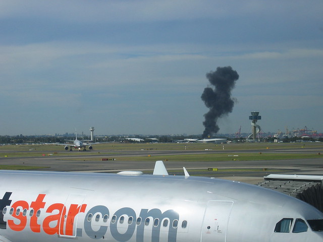 A big fire on the airport perimeter!
