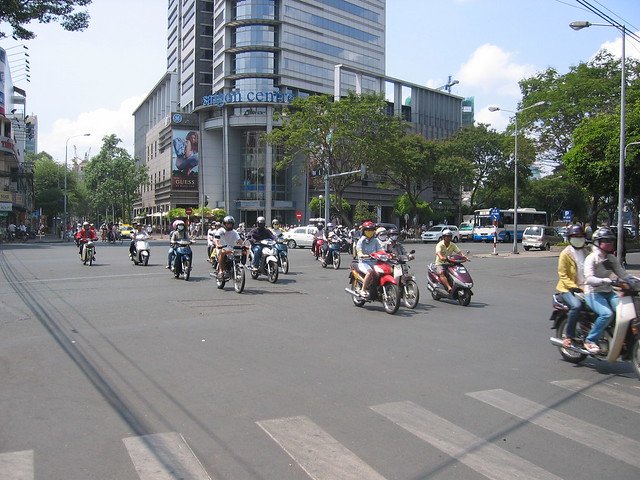 Saigon traffic, you'll never escape the sound of mopeds
