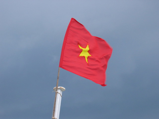 The flag flies, against the gathering storm