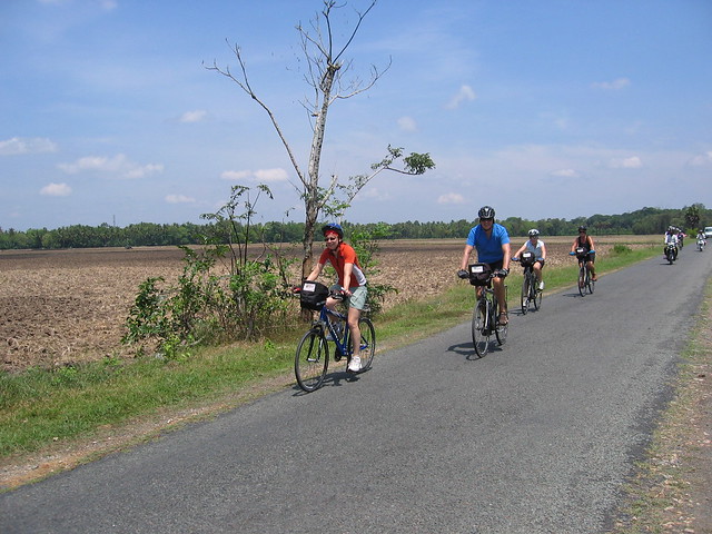 Linda, chased by a bunch of Kiwis