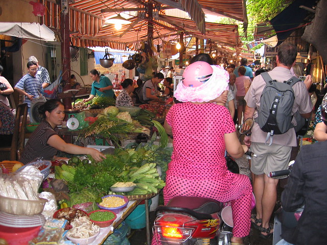 Scooter through the old quarter market