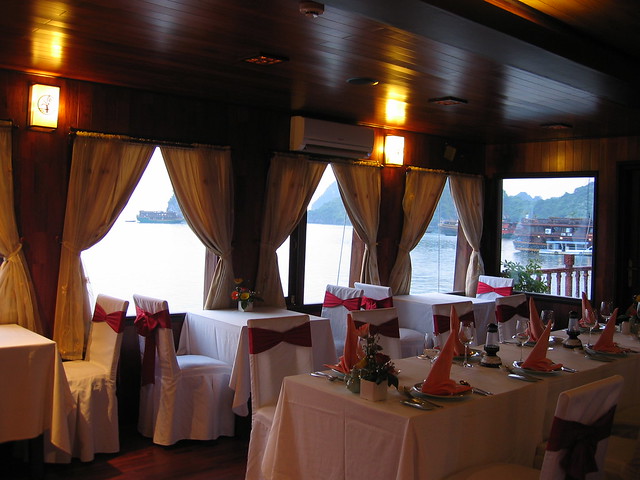 Tables set for dinner