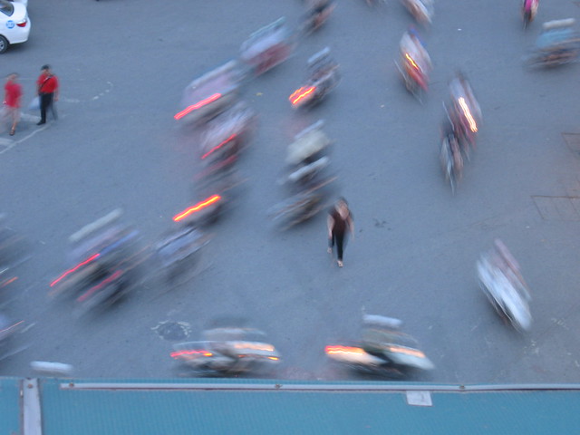 Walk steadily, the traffic will miss you, Honest!
