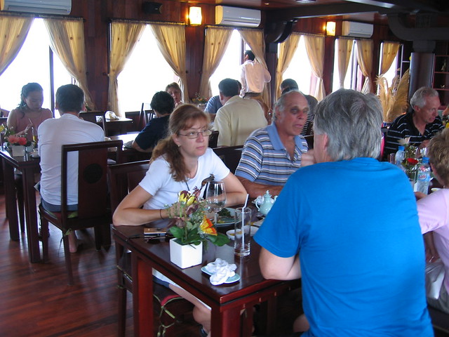 Dining on the boat