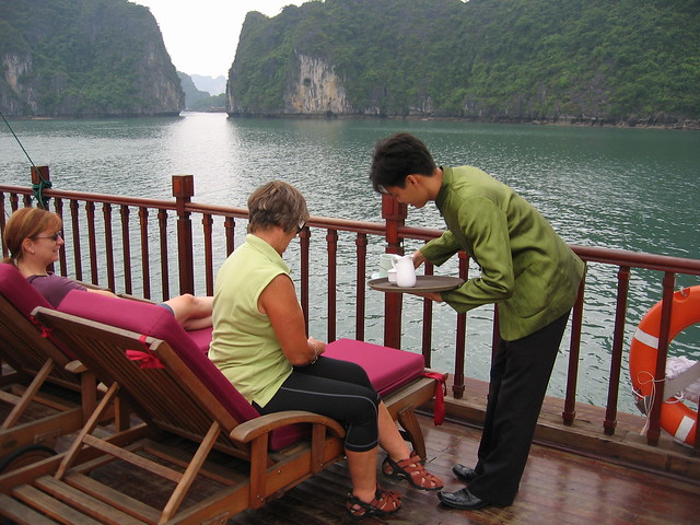 Coffee on the deck for Madam