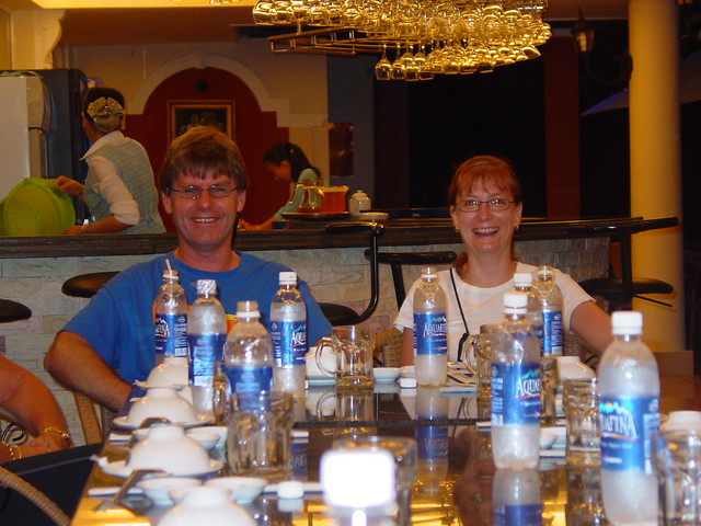 Linda & I, and a lot of water bottles?