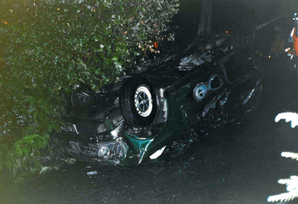 The Fiat 132 after a bus hit it!