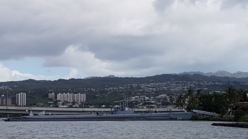 U.S.S. Bowfin, seen from Arizona Memorial Pearl Harbour