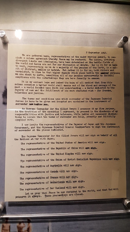 U.S.S. Missouri Pearl Harbour, NZ last to sign