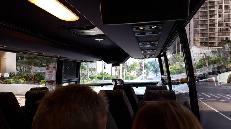 On the Grey Line Bus to Pearl Harbour