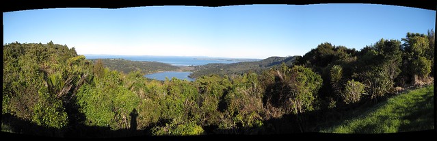 Lower Nihotupu Dam & Manukau Harbour from the Waitakere Ranges