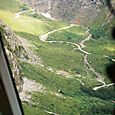 Homer Tunnel Road from the air