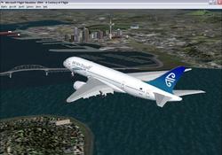 Air New Zealand 787 over Auckland