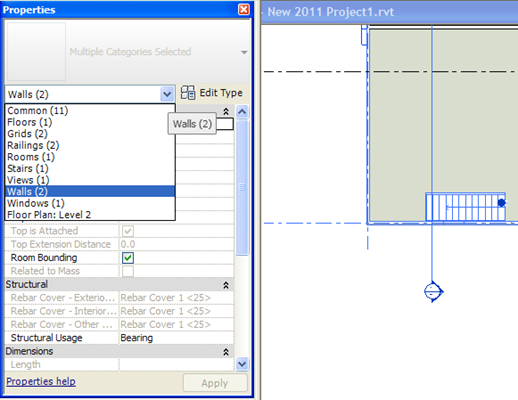 Revit_Arch_Property_Palette_Multiple
