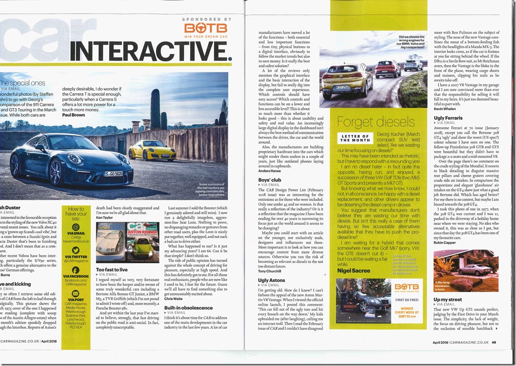 Car Magazine 2018-04 Letter to Editor Car Magazine 2018-04 Letter to Editor