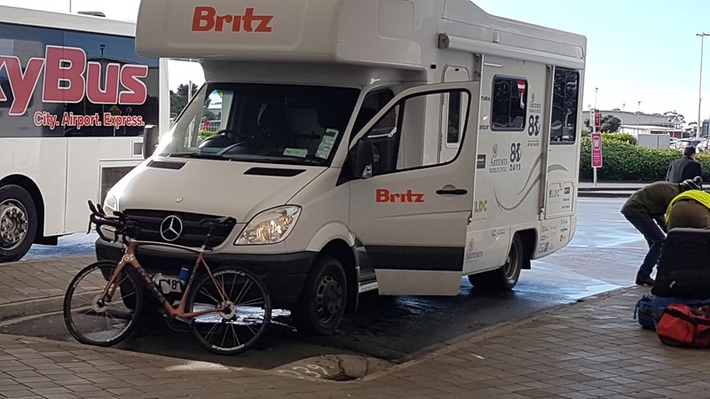Mark's bike and support van