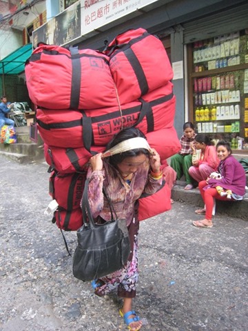 Porter with 6 Kitbags