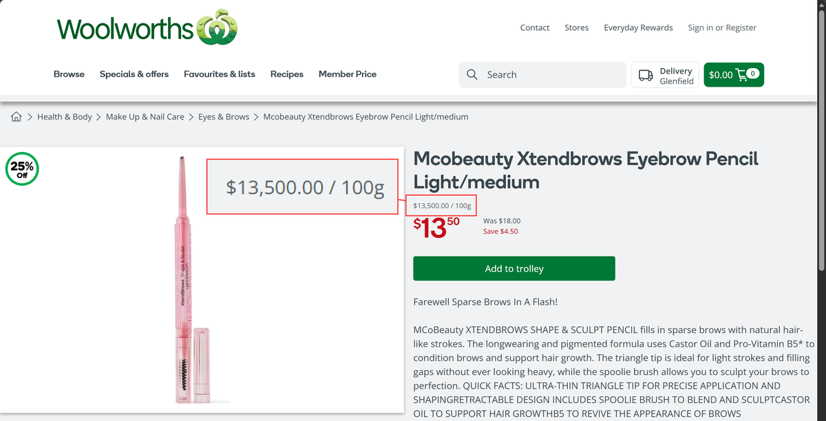 The price of groceries: $135,000/kg?