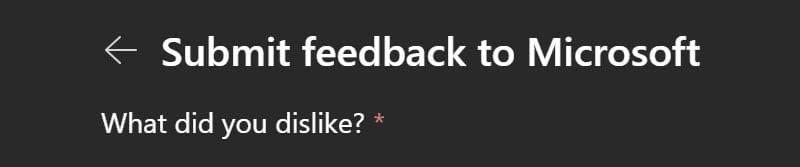 Microsoft 365 Copilot App feedback