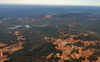An aerial image of Alcoa's strip mining for vbauxite near Serpentine Dam near Perth, Western Australia.