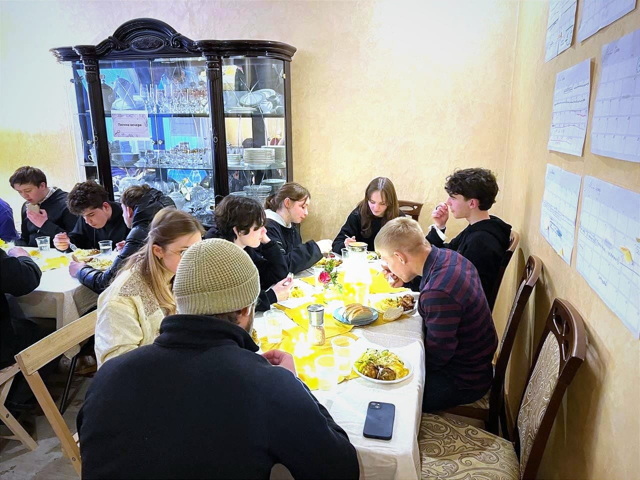 Easter community meal with the kids from the orphanage
