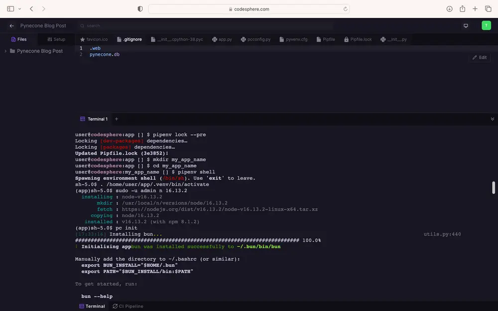 Reflex app deployed in Codesphere