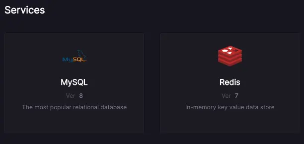Database selection in Codesphere