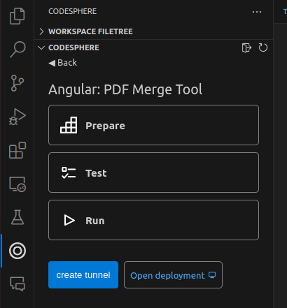 Codesphere workspace overview