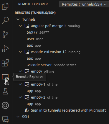 Remote explorer VS Code