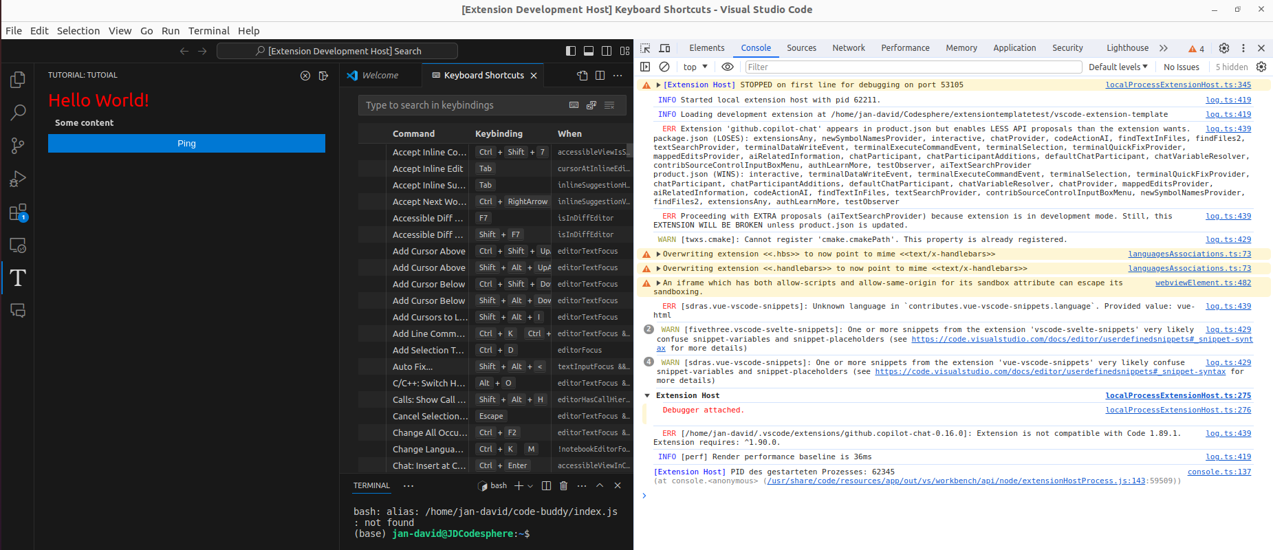 Developer Console inside VS Code