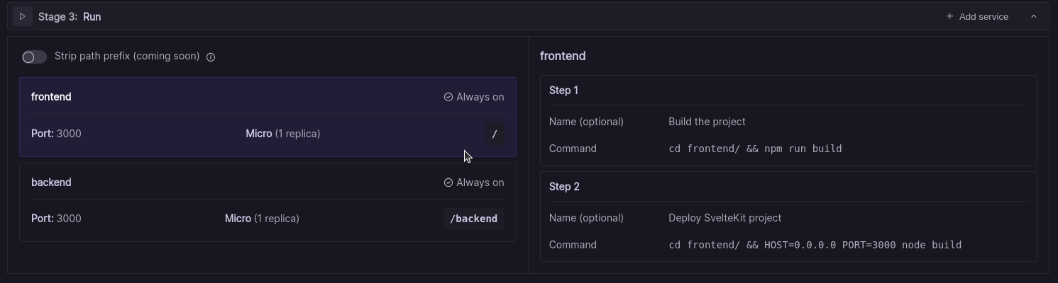 Codesphere Run Stage