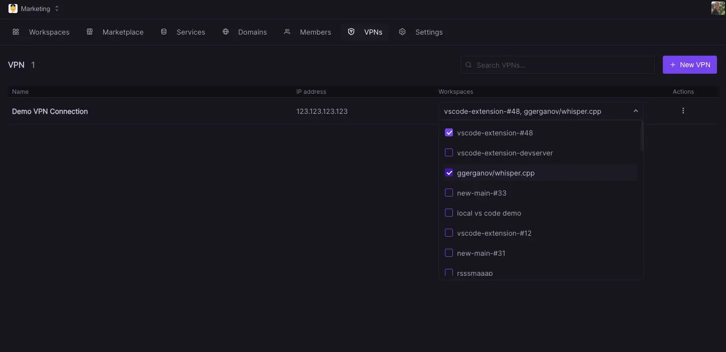 Connect to secured networks via VPN