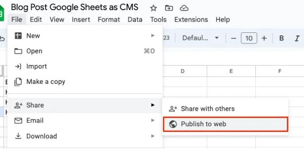 Using Google Sheets as a CMS